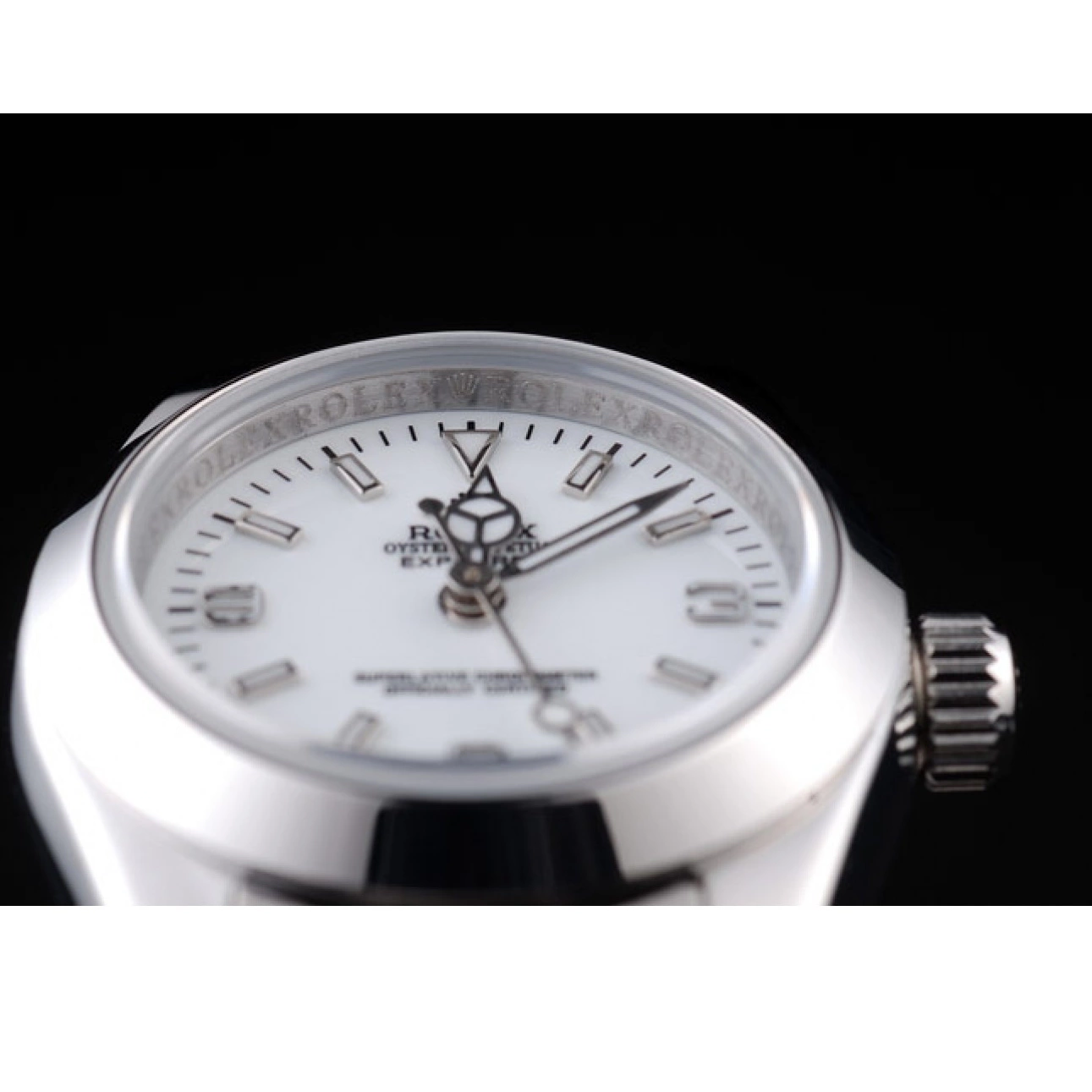 Aaa replica Explorer Polished Steel Dial 98088 Rolex White Stainless 0816
